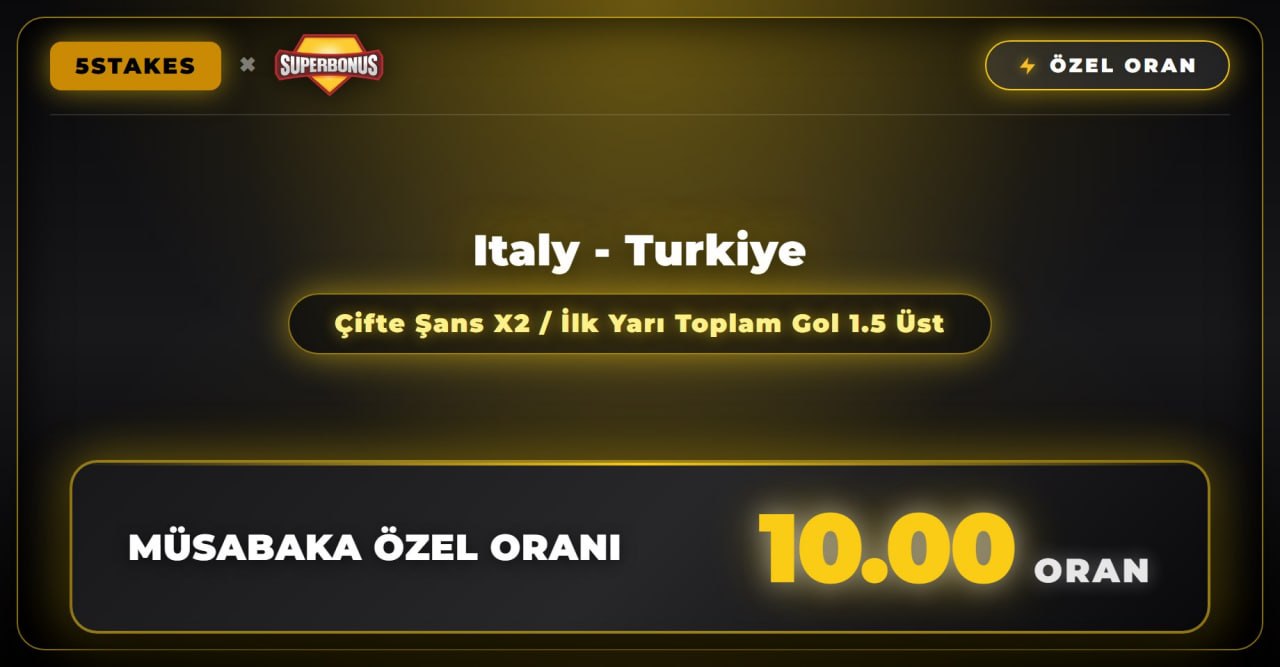 5Stakes 10 oran özel oran