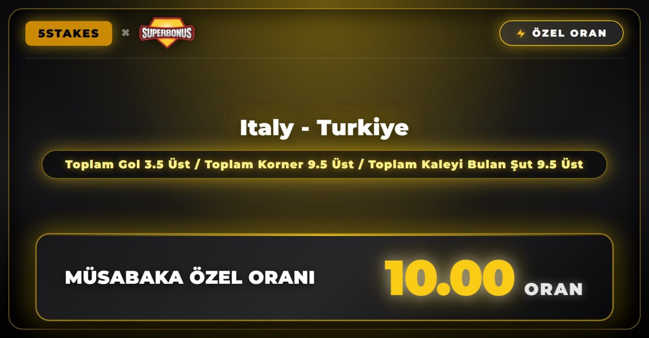 5Stakes 10 oran özel oran