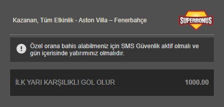 Artemisbet 1.000 oran özel oran