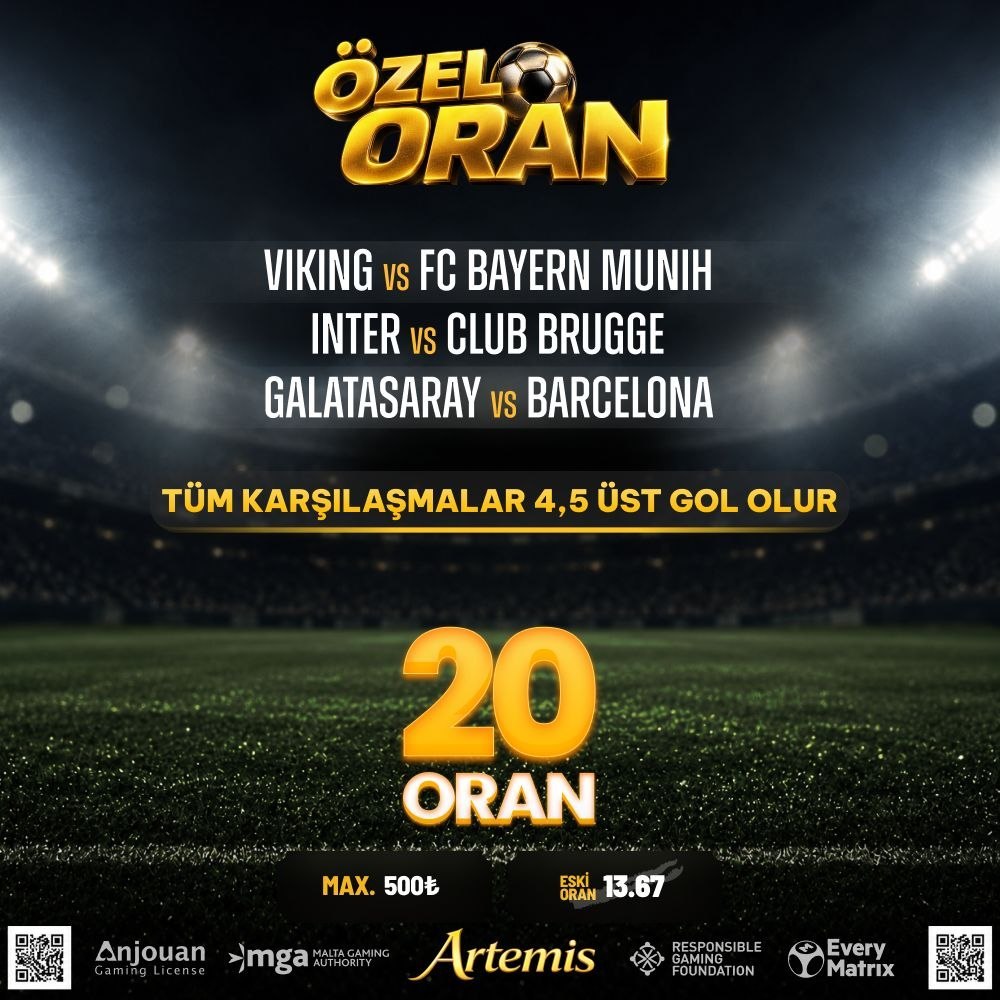 Artemisbet 20 oran özel oran