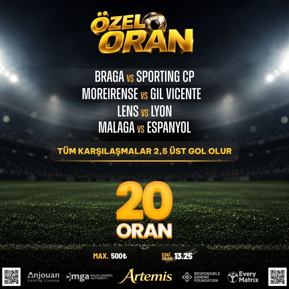 Artemisbet 20 oran özel oran