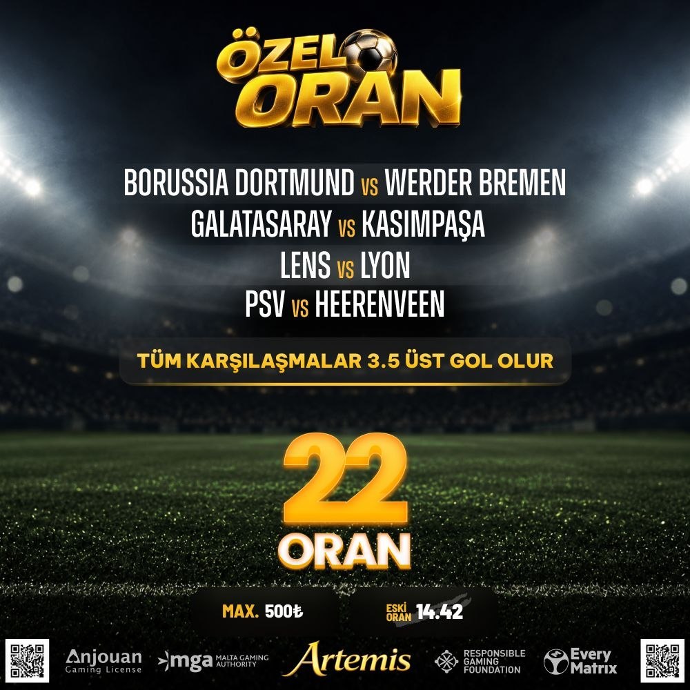 Artemisbet 22 oran özel oran