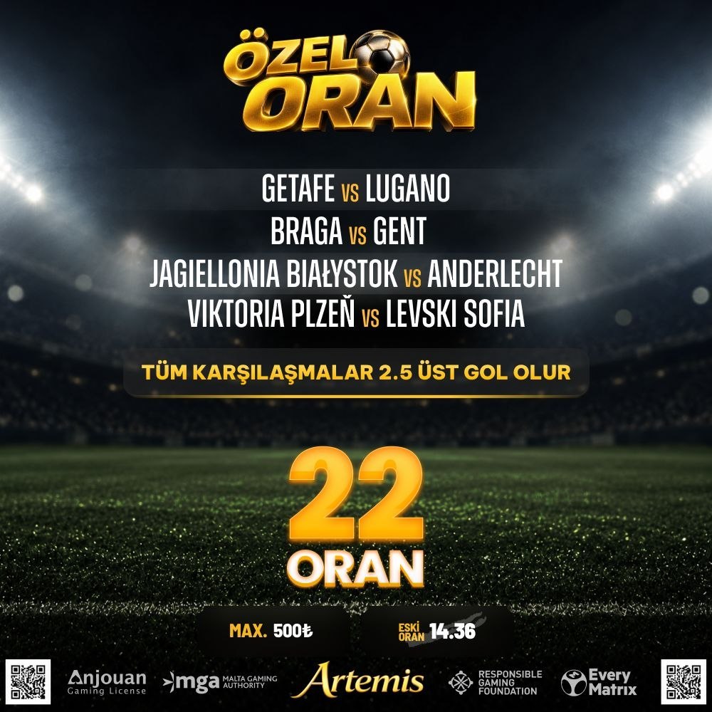 Artemisbet 22 oran özel oran