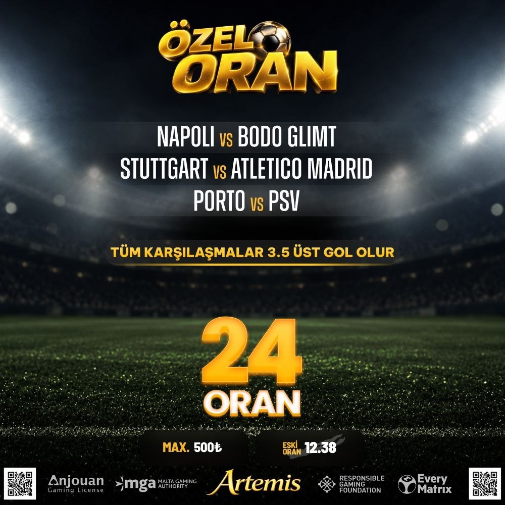Artemisbet 24 oran özel oran