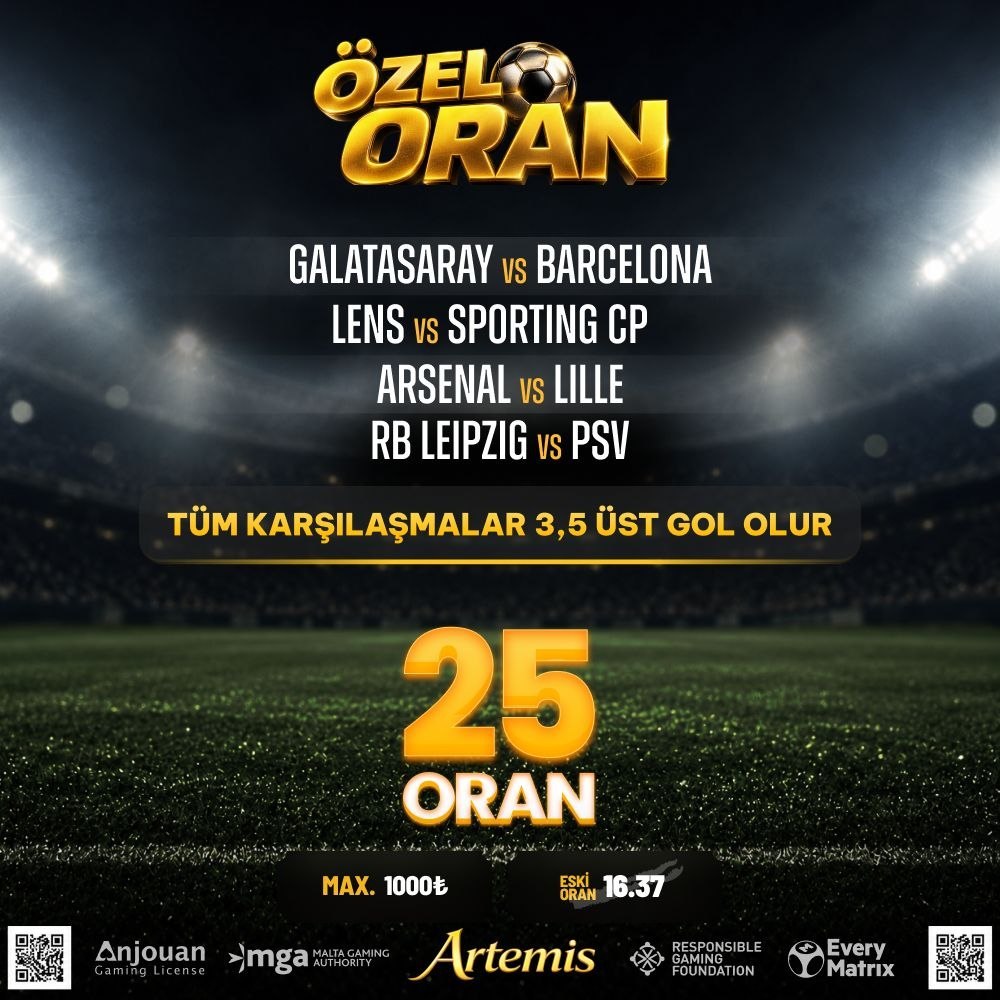 Artemisbet 25 oran özel oran
