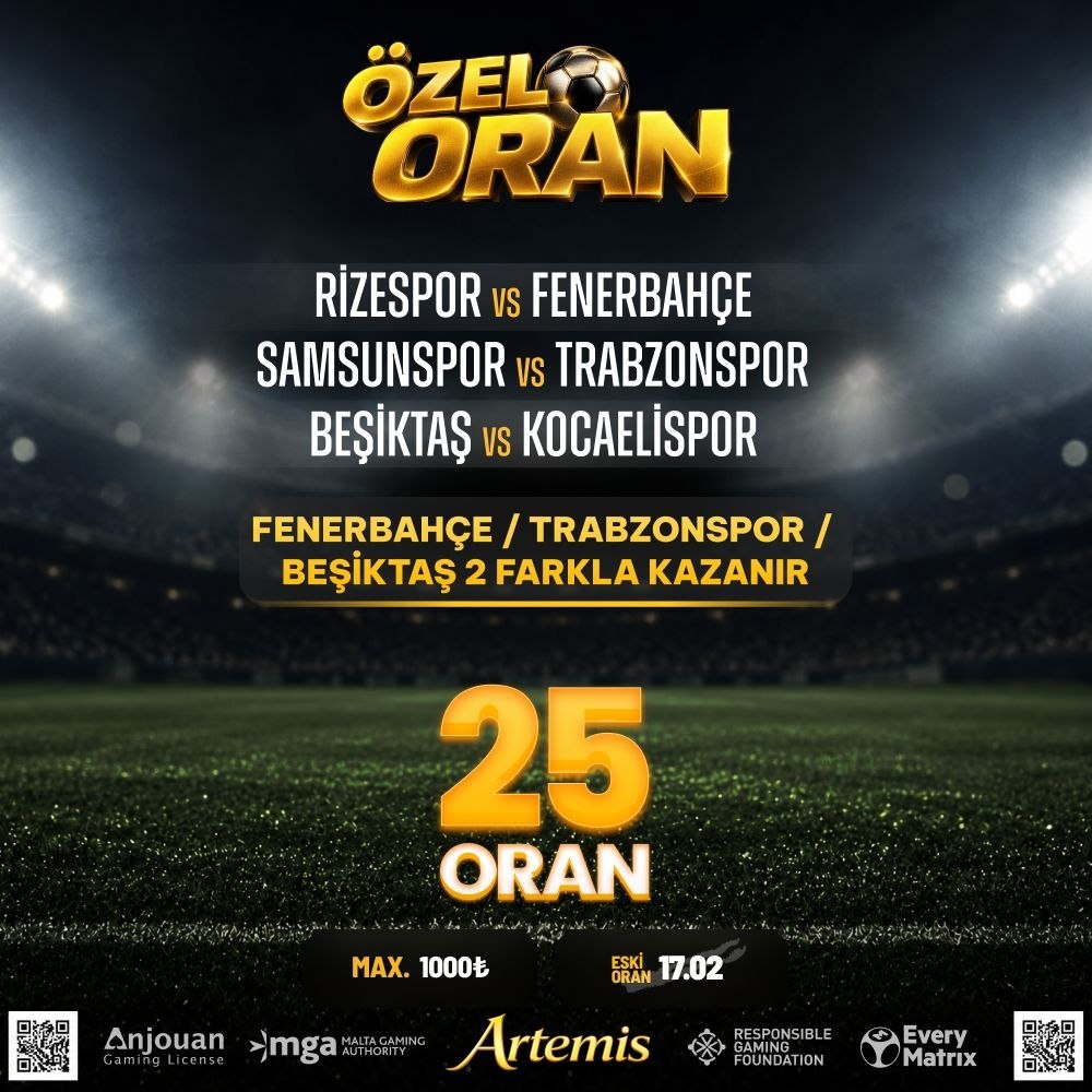 Artemisbet 25 oran özel oran