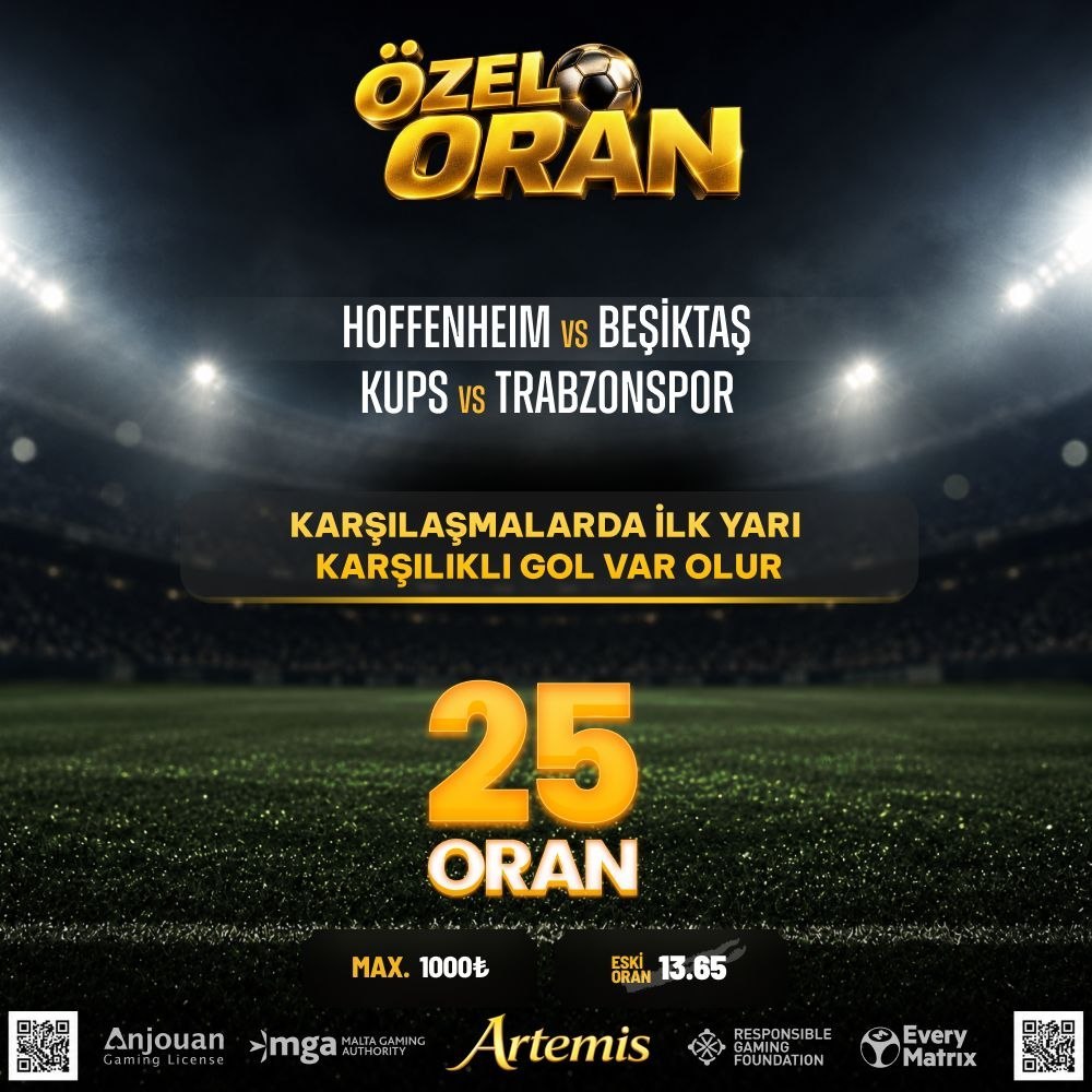 Artemisbet 25 oran özel oran