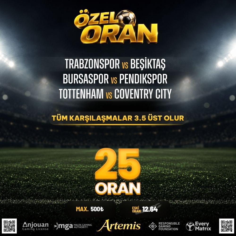 Artemisbet 25 oran özel oran