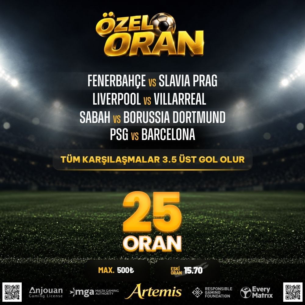 Artemisbet 25 oran özel oran