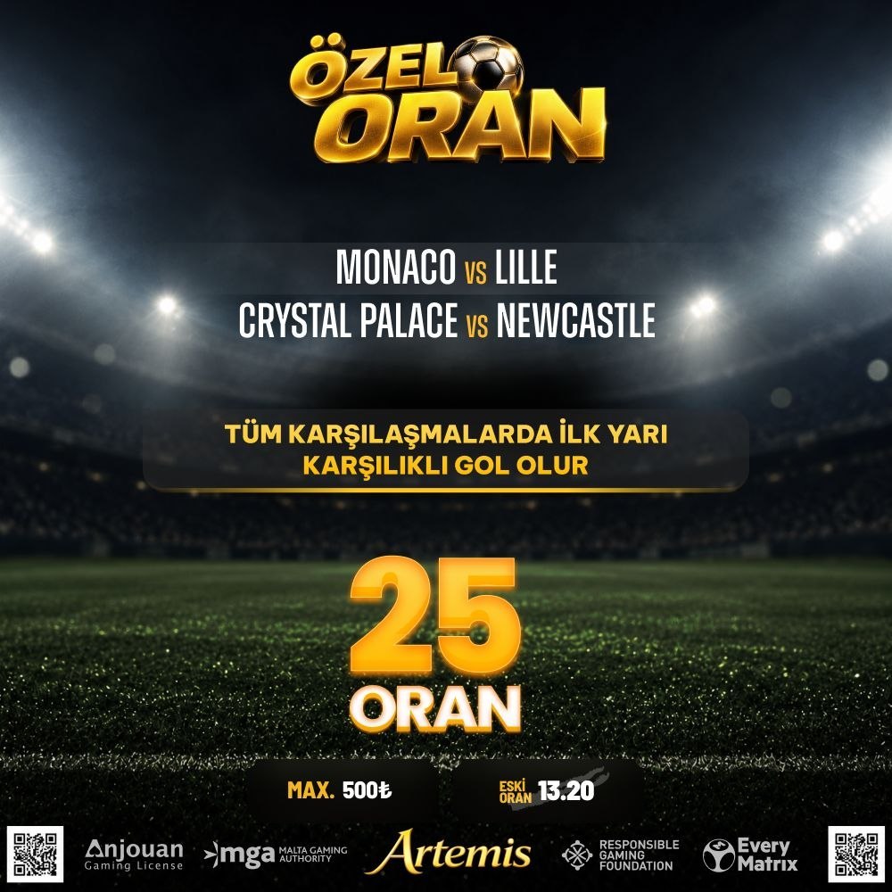 Artemisbet 25 oran özel oran