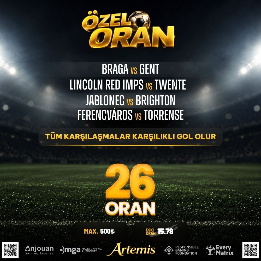 Artemisbet 26 oran özel oran