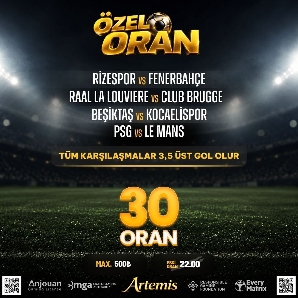 Artemisbet 30 oran özel oran