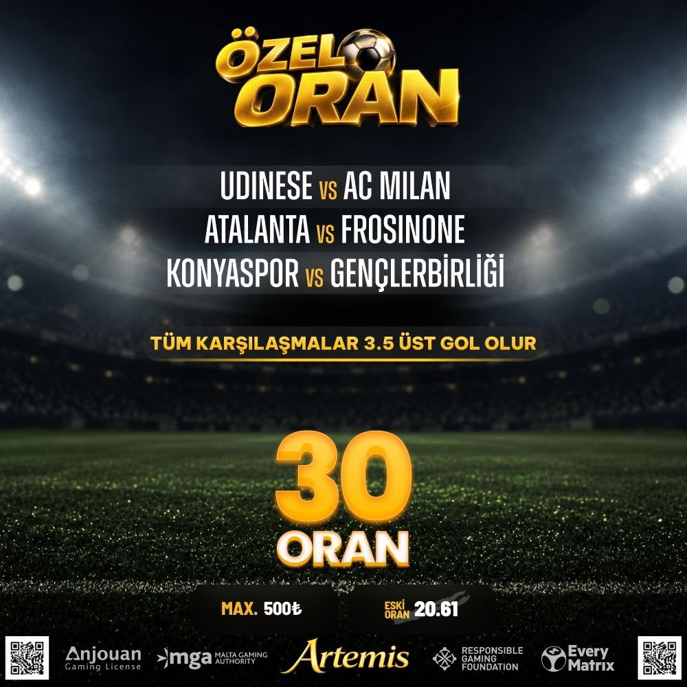 Artemisbet 30 oran özel oran