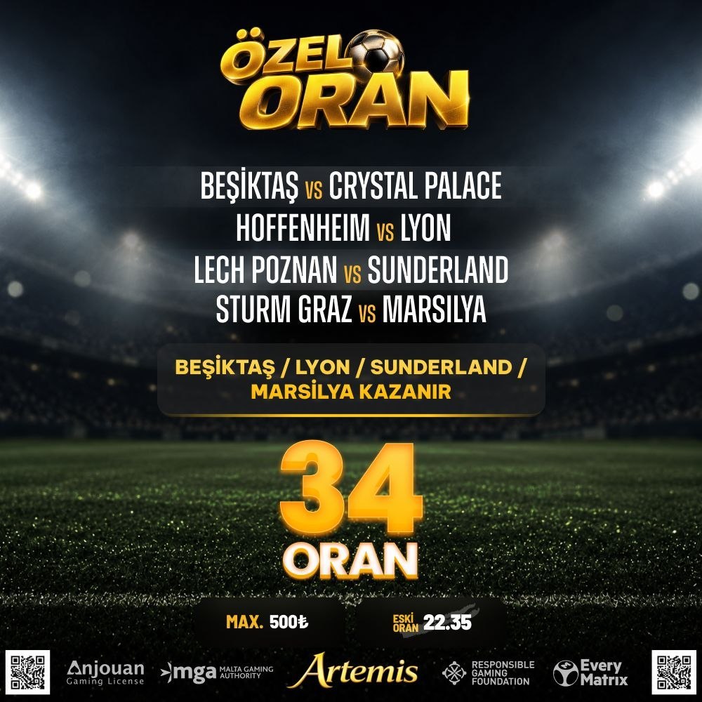 Artemisbet 34 oran özel oran