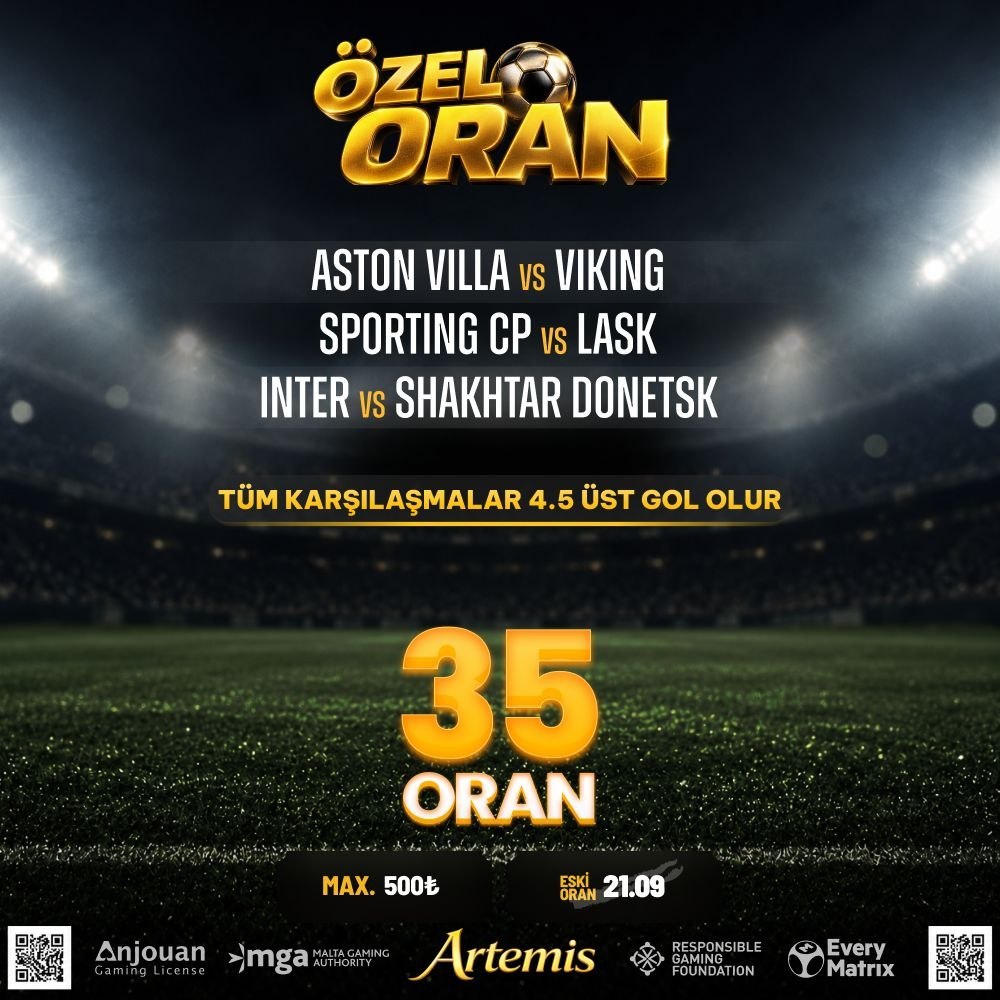 Artemisbet 35 oran özel oran
