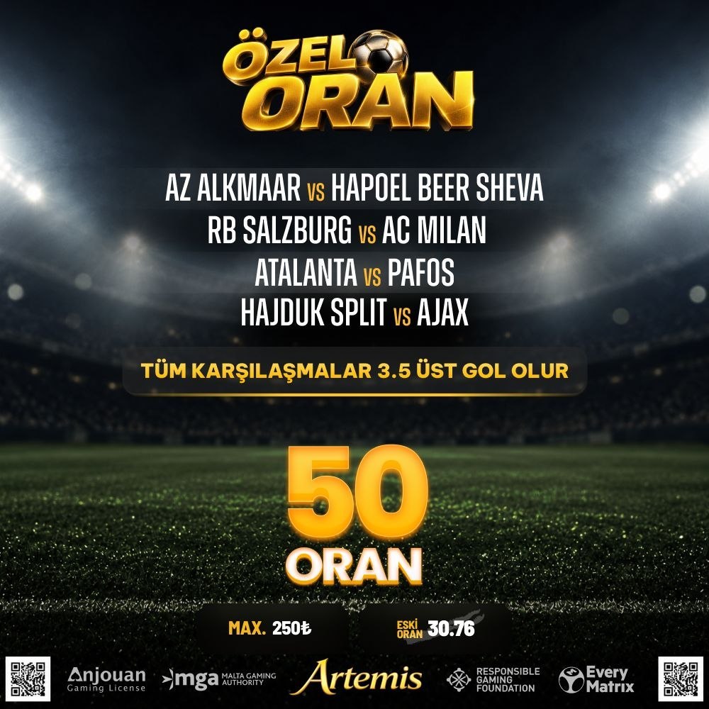 Artemisbet 50 oran özel oran