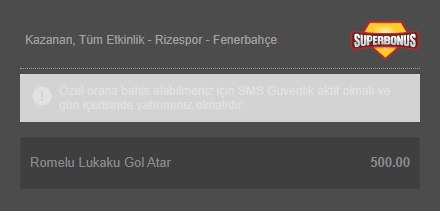 Betsmove 500 oran özel oran