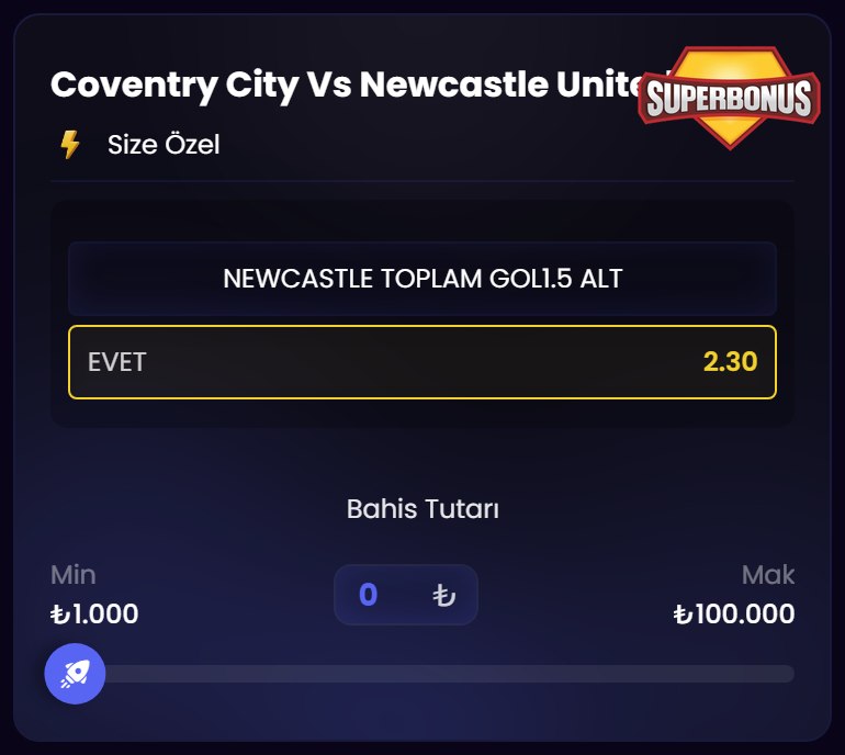 Bovbet 2,30 oran özel oran