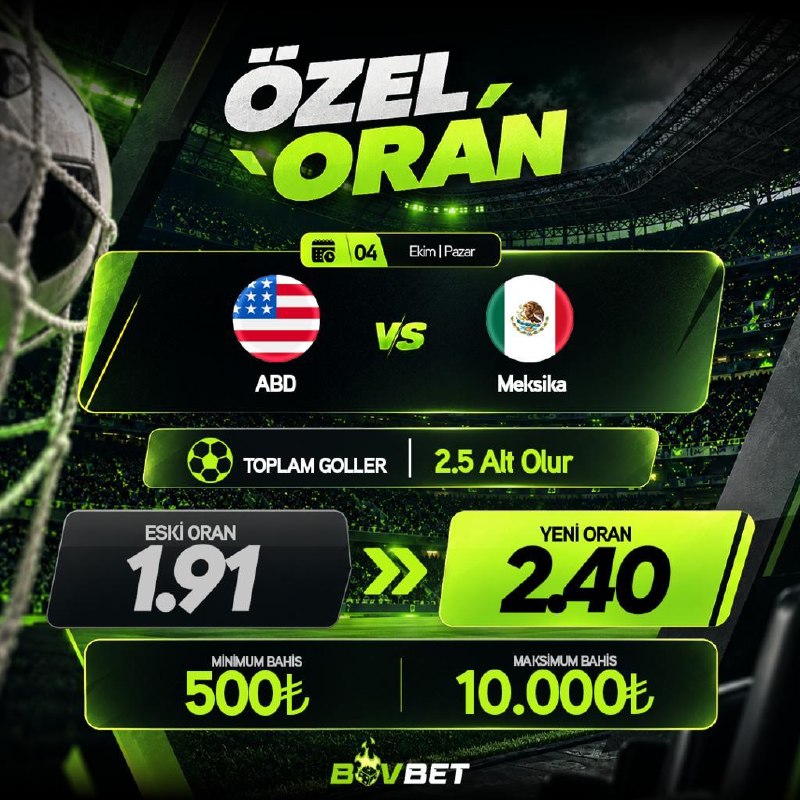 Bovbet 2,40 oran özel oran