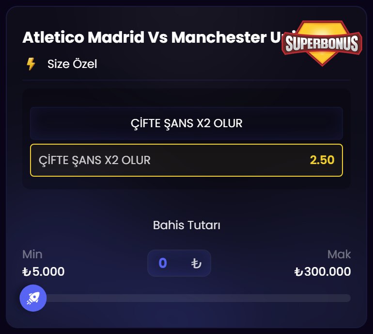 Bovbet 2,50 oran özel oran