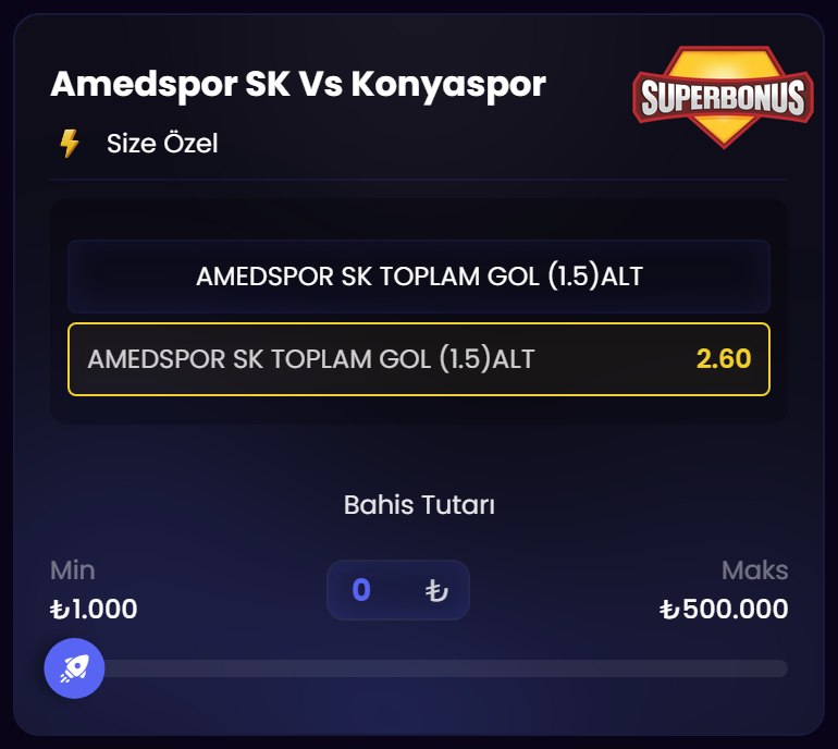 Bovbet 2,60 oran özel oran