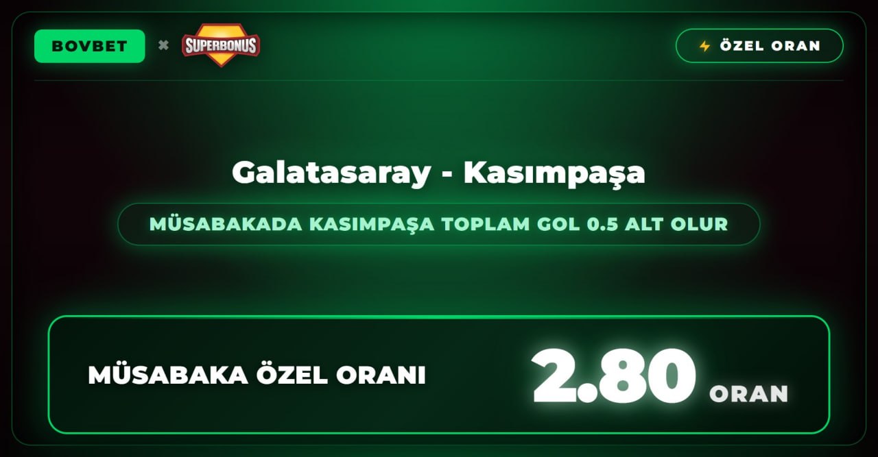 Bovbet 2,80 oran özel oran