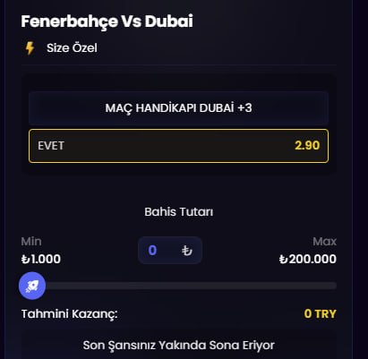 Bovbet 2,90 oran özel oran