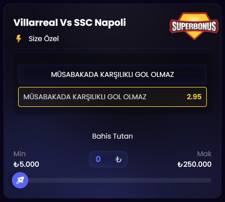 Bovbet 2,95 oran özel oran
