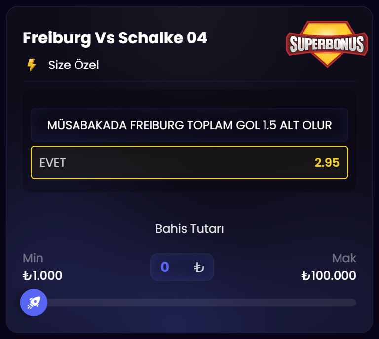 Bovbet 2,95 oran özel oran