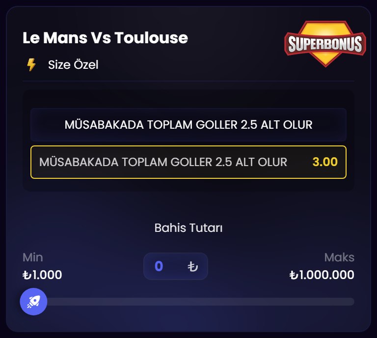 Bovbet 3 oran özel oran