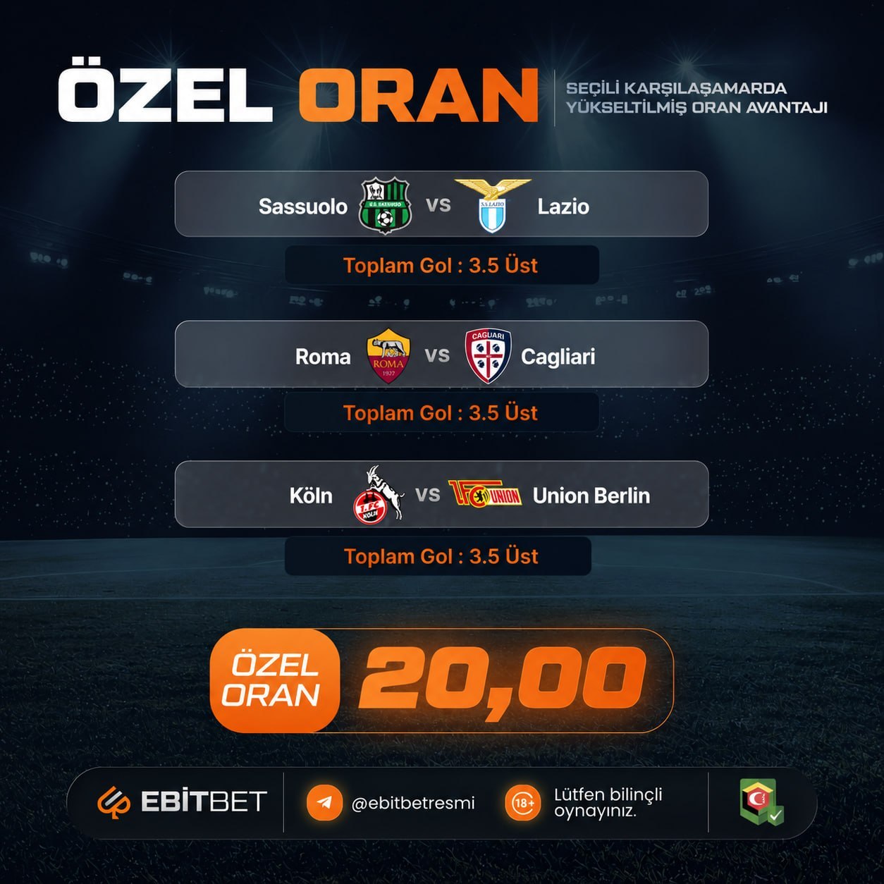 Ebitbet 20 oran özel oran