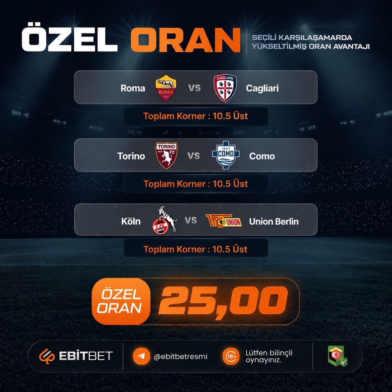 Ebitbet 25 oran özel oran