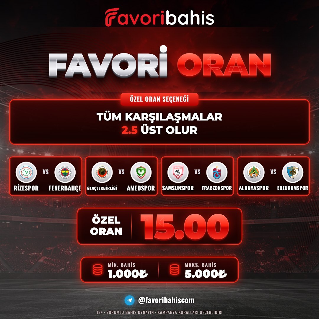 Favoribahis 15 oran özel oran