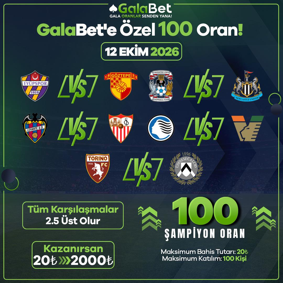 Galabet 100 oran özel oran