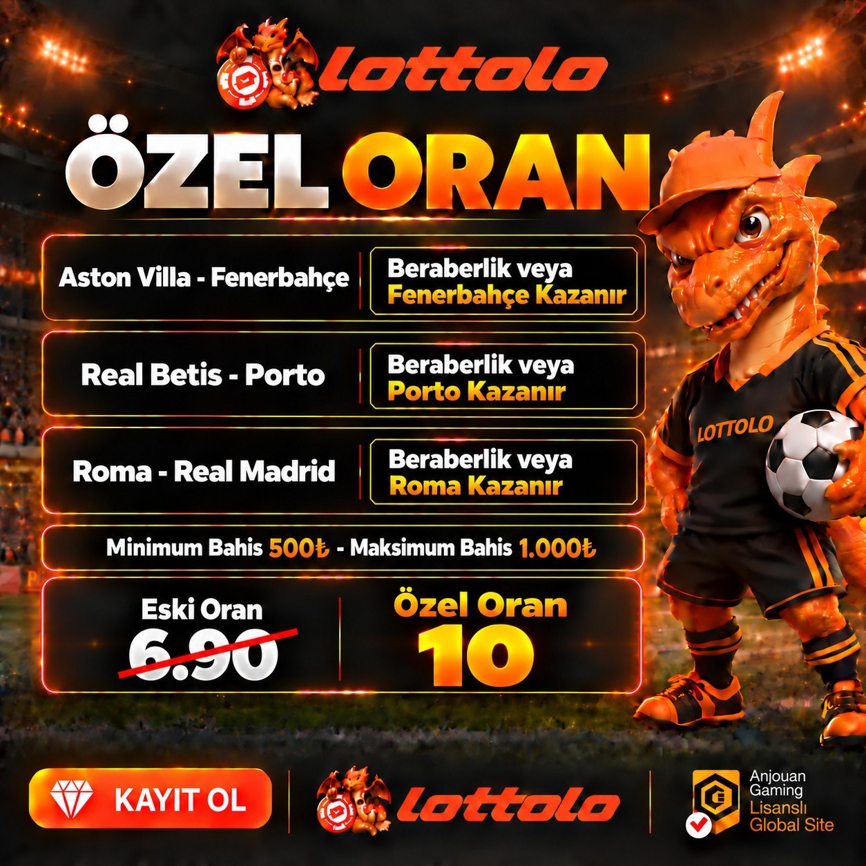 Lottolo 10 oran özel oran