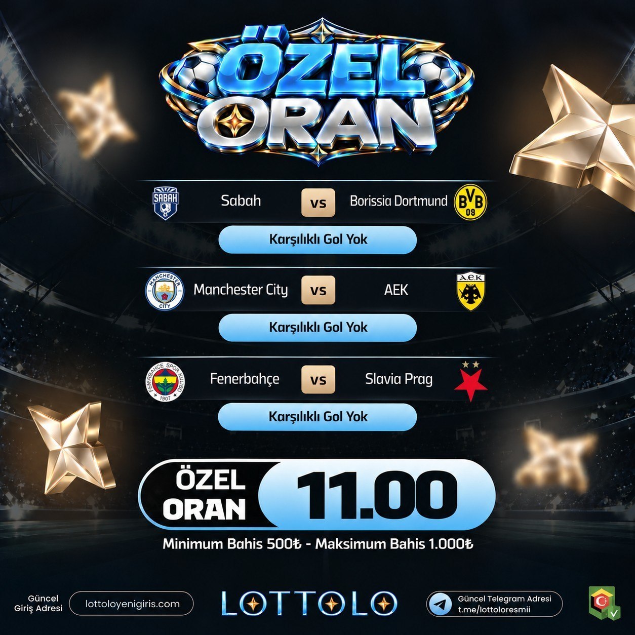 Lottolo 11 oran özel oran