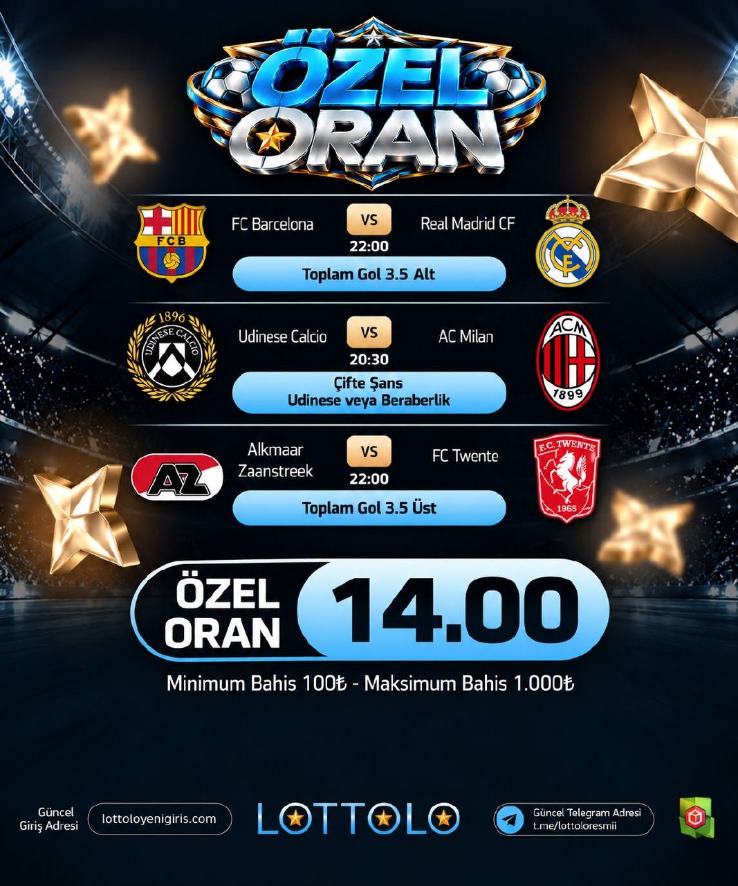 Lottolo 14 oran özel oran