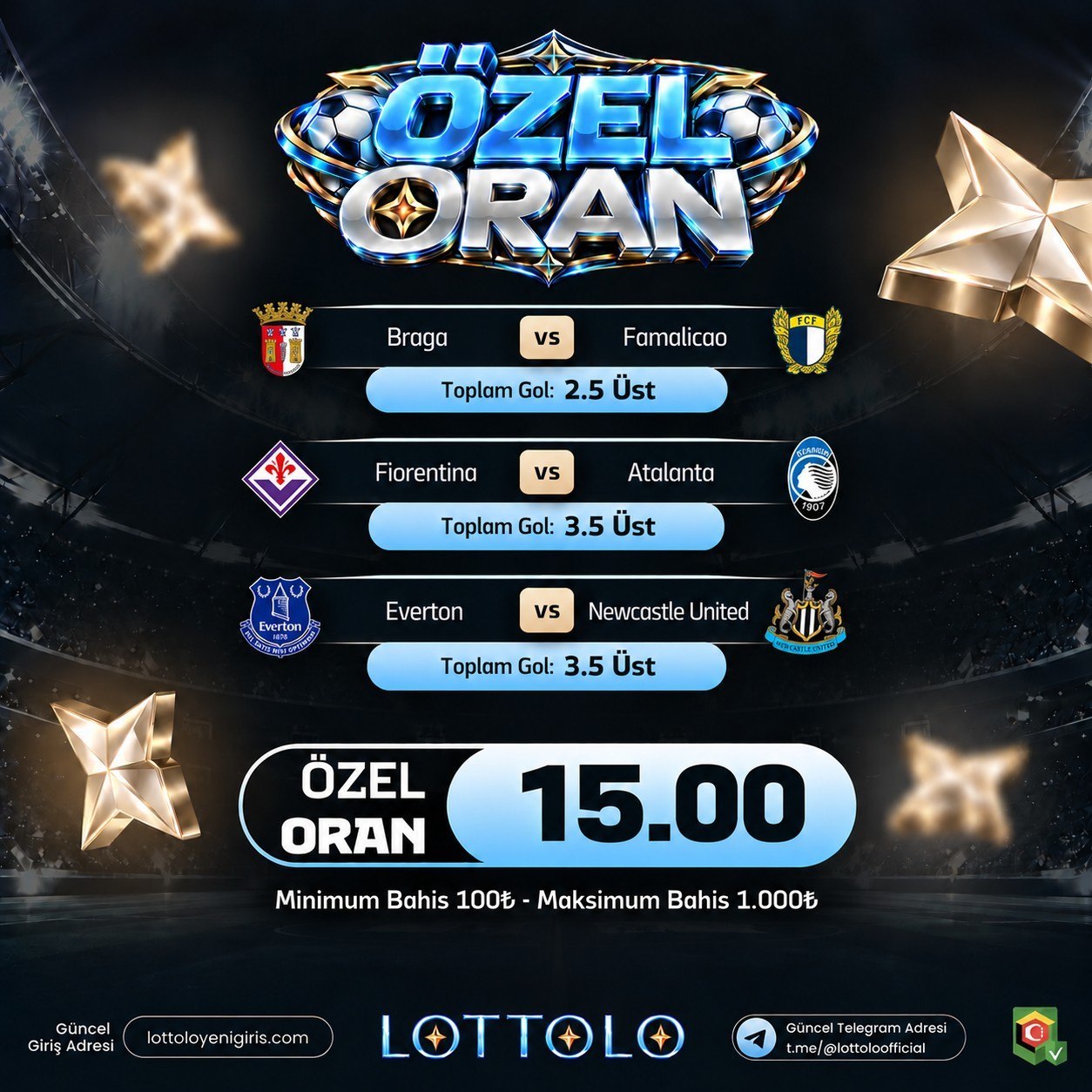 Lottolo 15 oran özel oran