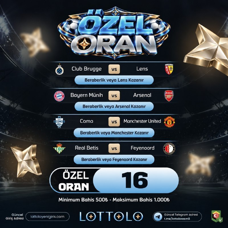 Lottolo 16 oran özel oran