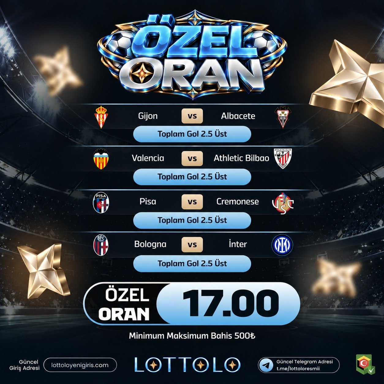 Lottolo 17 oran özel oran
