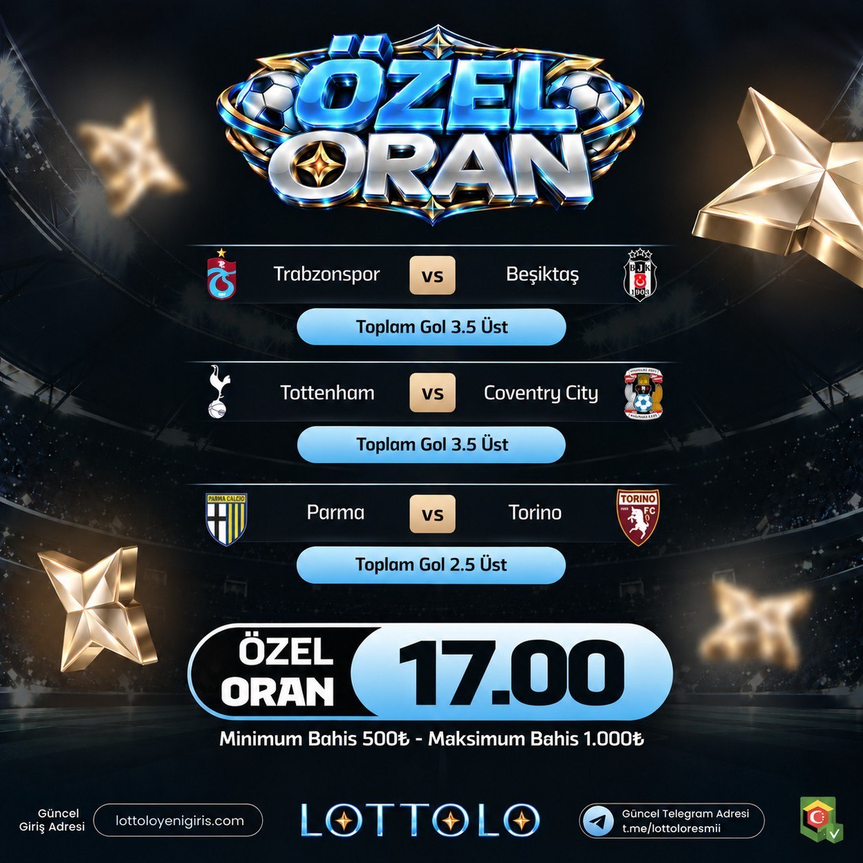 Lottolo 17 oran özel oran