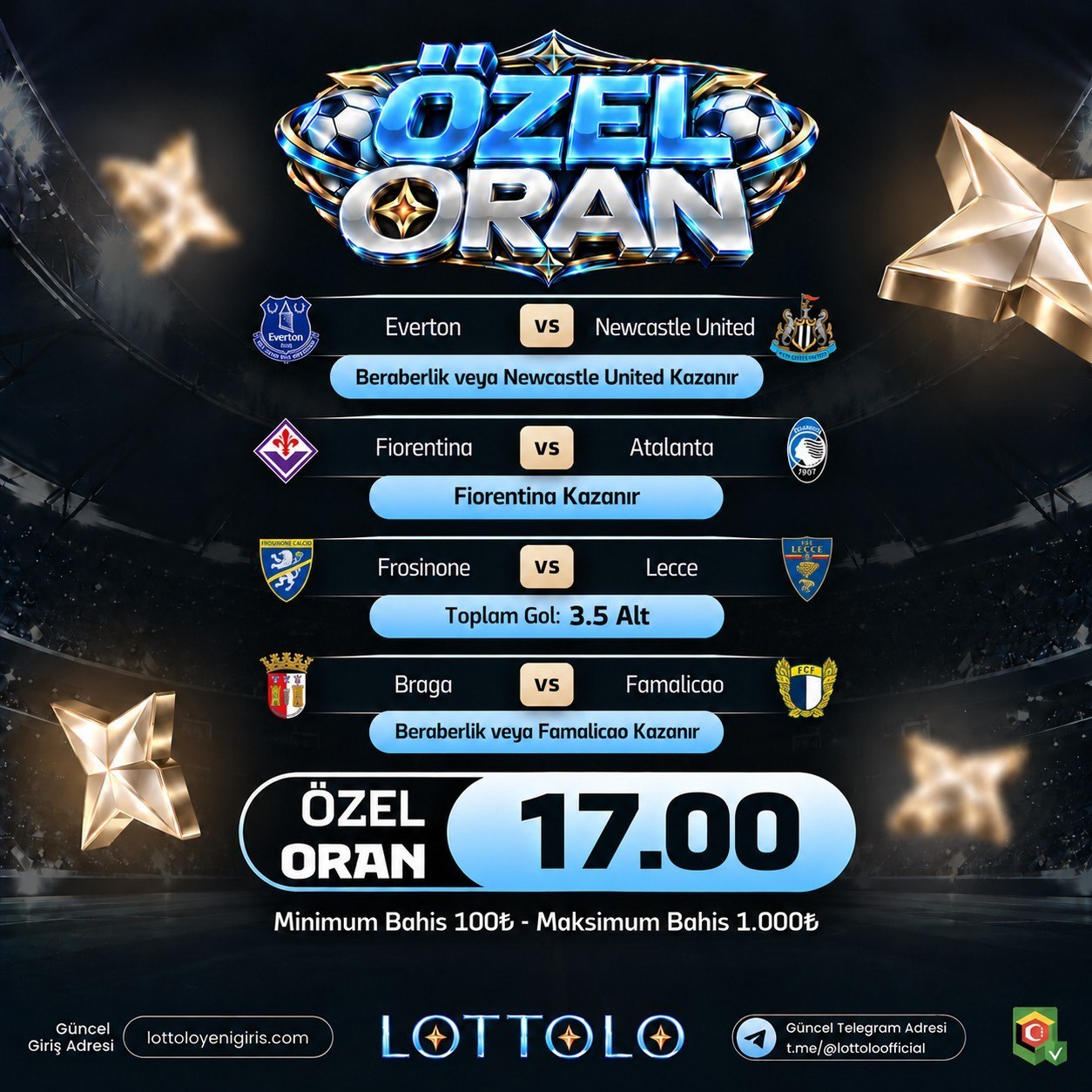 Lottolo 17 oran özel oran