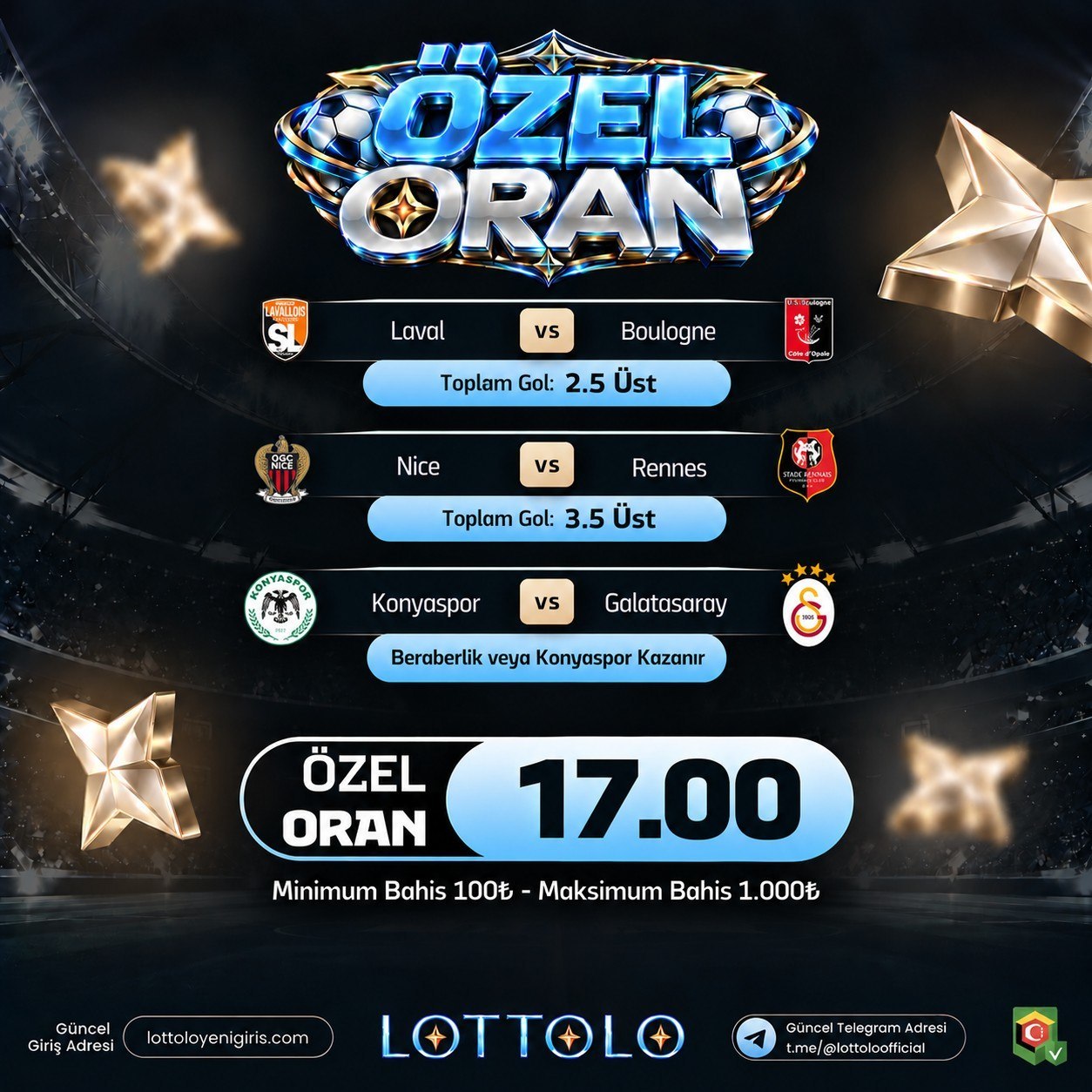 Lottolo 17 oran özel oran