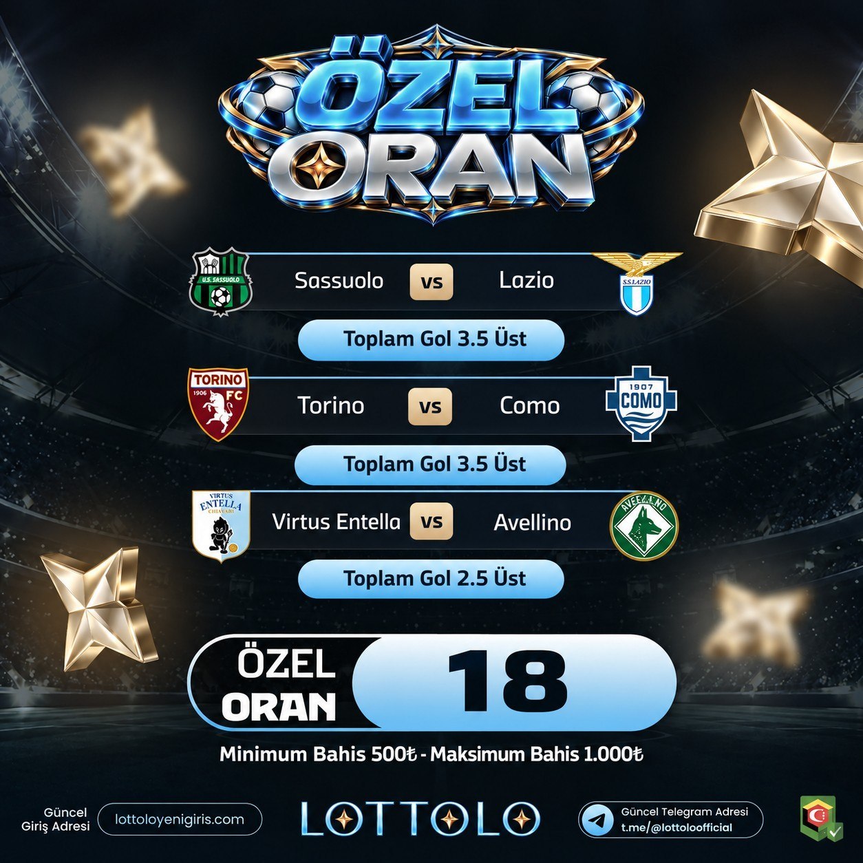 Lottolo 18 oran özel oran
