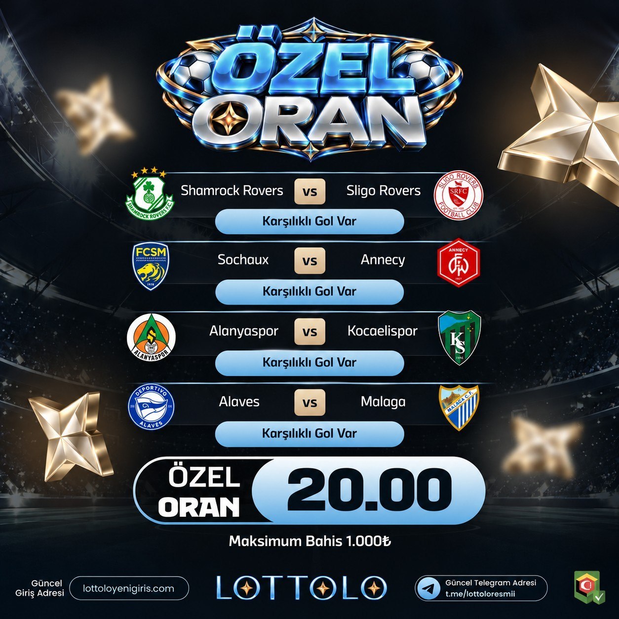 Lottolo 20 oran özel oran