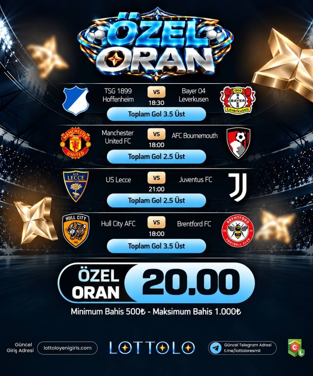 Lottolo 20 oran özel oran