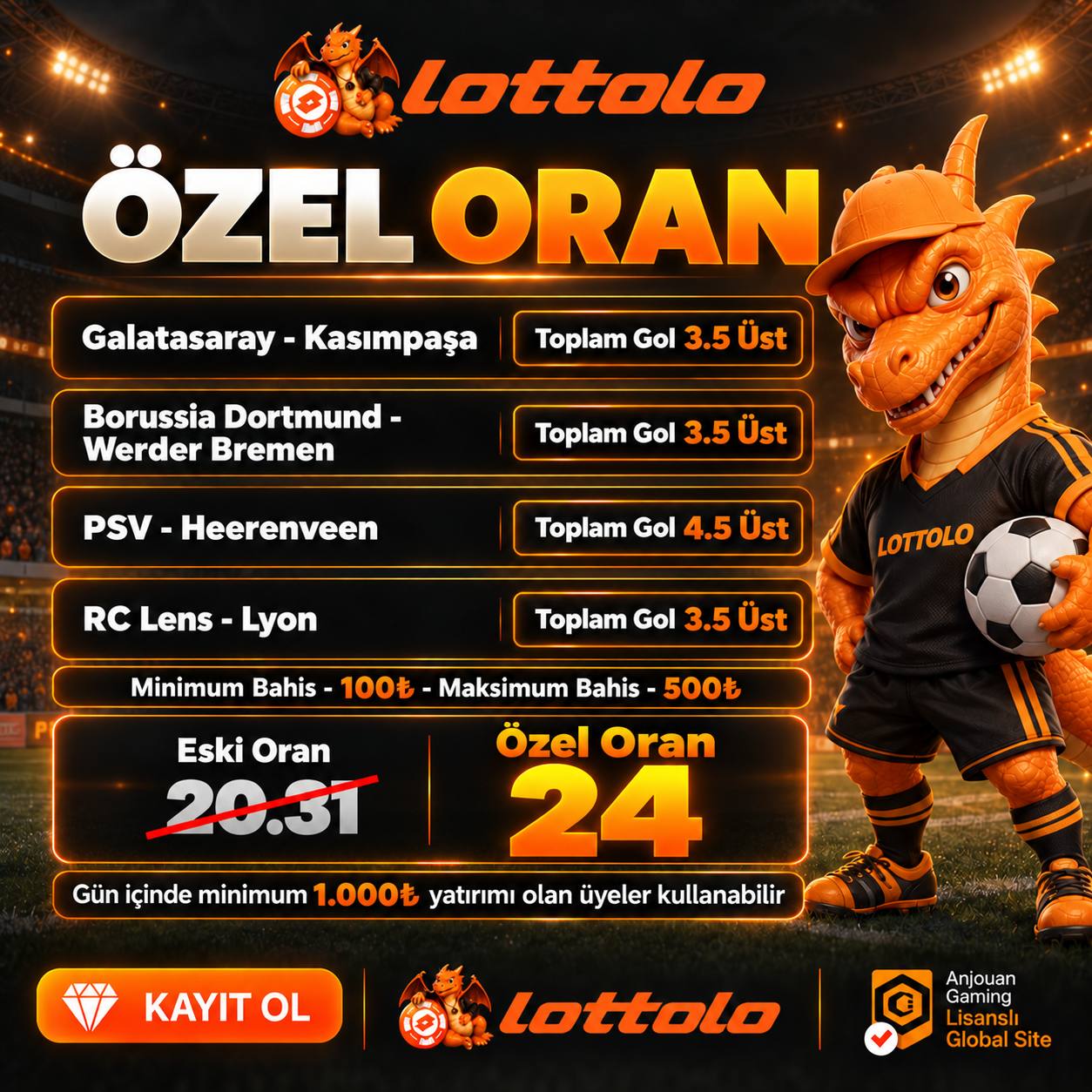 Lottolo 24 oran özel oran