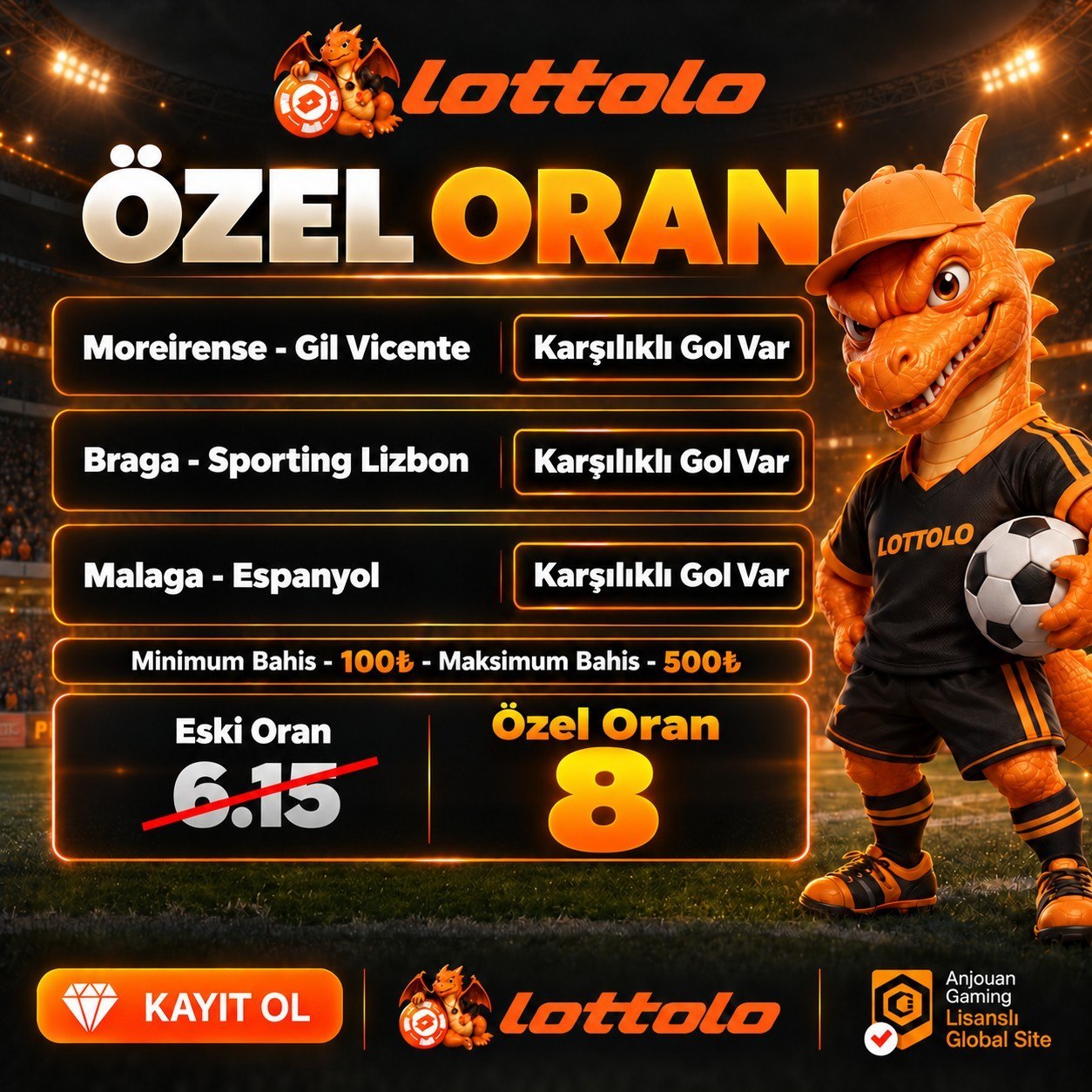 Lottolo 8 oran özel oran
