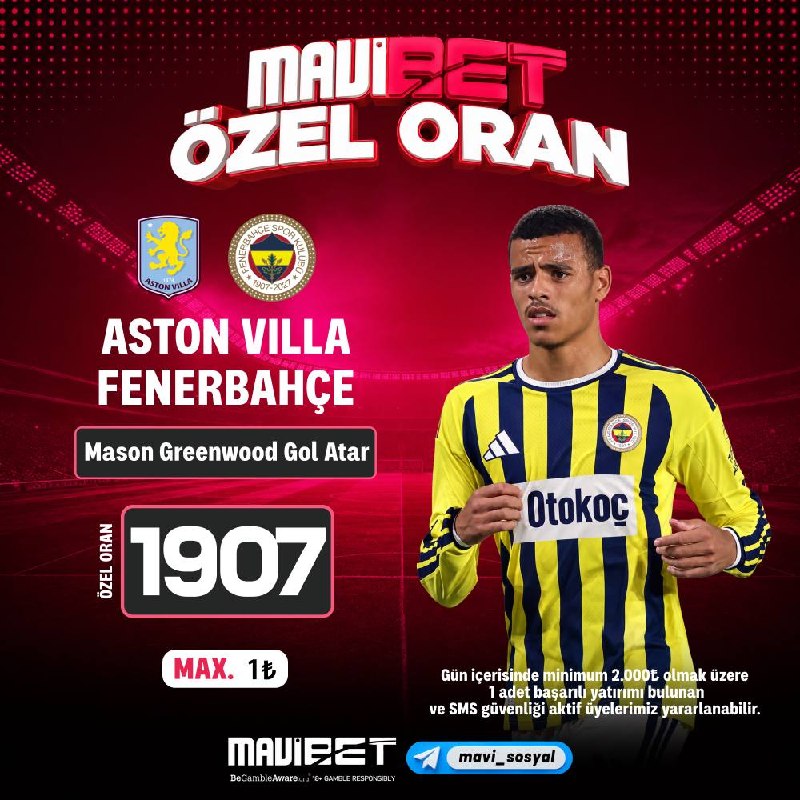 Mavibet 1.907 oran özel oran