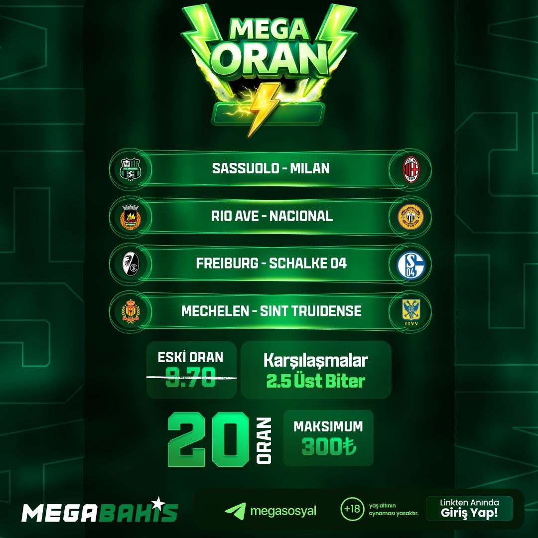Megabahis 20 oran özel oran